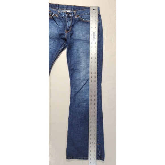 Vintage Lucky Brand Dungaree Bootcut Jeans Hem Split Cotton Women's Size 12/31 - Picture 9 of 13